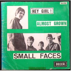 SMALL FACES Hey Girl ! / Almost Grown (Decca 26.058) Belgium 1966 PS 45 (Power Pop, Mod)